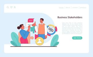 företag intressenter begrepp. en dynamisk utbyta av idéer vektor