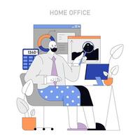 Zuhause Büro aufstellen. Illustration. vektor