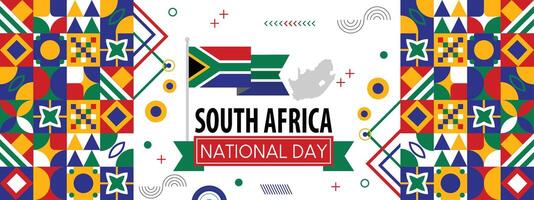 Süd Afrika Flagge abstrakt Hintergrund Design Vorlage. Süd Afrika Unabhängigkeit Tag Banner Hintergrund Vorlage vektor