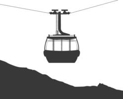 Silhouette Antenne Straßenbahn schwarz Farbe nur vektor