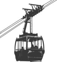 Silhouette Antenne Straßenbahn schwarz Farbe nur vektor