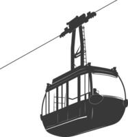 Silhouette Antenne Straßenbahn schwarz Farbe nur vektor