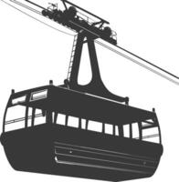 Silhouette Antenne Straßenbahn schwarz Farbe nur vektor