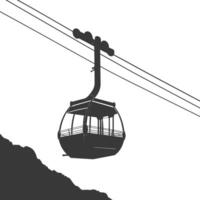 Silhouette Antenne Straßenbahn schwarz Farbe nur vektor