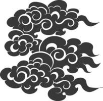 Silhouette Chinesisch Wolke Symbol schwarz Farbe nur vektor