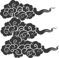 Silhouette Chinesisch Wolke Symbol schwarz Farbe nur vektor