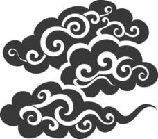 Silhouette Chinesisch Wolke Symbol schwarz Farbe nur vektor