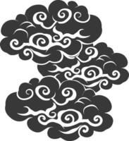 Silhouette Chinesisch Wolke Symbol schwarz Farbe nur vektor