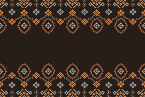 traditionell svart etnisk motiv ikat geometrisk tyg mönster korsa stitch.ikat broderi etnisk orientalisk pixel brun background.abstract, illustration. textur, dekoration, tapeter. vektor