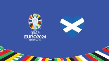 Euro 2024 Schottland Emblem Herz Teams Design mit offiziell Symbol Logo abstrakt Länder europäisch Fußball Illustration vektor