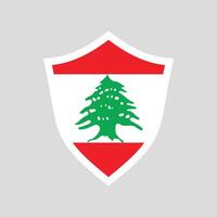 Libanon Flagge im Schild gestalten Rahmen vektor