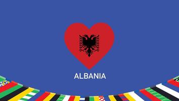 Albanien Emblem Herz Teams europäisch Nationen 2024 Symbol abstrakt Länder europäisch Deutschland Fußball Logo Design Illustration vektor