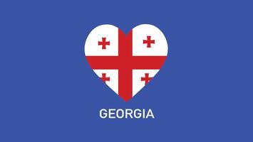 Georgia Emblem Herz Teams europäisch Nationen 2024 Symbol abstrakt Länder europäisch Deutschland Fußball Logo Design Illustration vektor