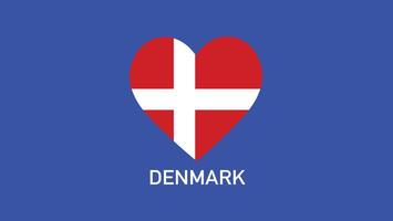 Dänemark Emblem Herz Teams europäisch Nationen 2024 Symbol abstrakt Länder europäisch Deutschland Fußball Logo Design Illustration vektor