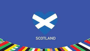 skottland flagga hjärta lag europeisk nationer 2024 abstrakt länder europeisk Tyskland fotboll symbol logotyp design illustration vektor