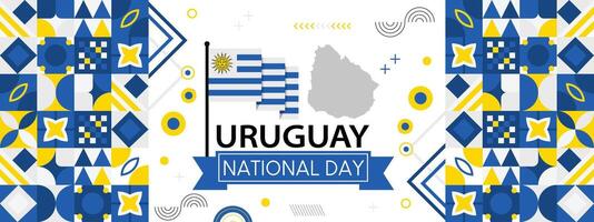 uruguay nationell dag baner kreativ design, oberoende dag firande bakgrund bilder, geometrisk uruguayanska celibrering bakgrund vektor