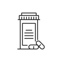 Apotheke Vitamine und Tabletten Flasche Linie Symbol vektor
