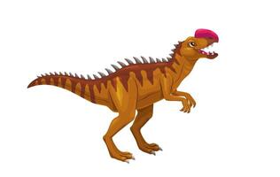 tecknad serie dinosaurie monolofosaurus eller dino karaktär vektor