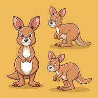 platt illustration av tecknad serie känguru vit bakgrund vektor