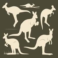 platt illustration av tecknad serie känguru vit bakgrund vektor