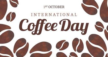 International Kaffee Tag Hintergrund Illustration Banner mit Bohnen vektor