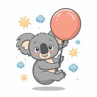 einstellen von süß grau Koala Bär im anders posiert Essen Schlafen Blätter Karikatur Tier Design eben Illustration isoliert auf Weiß Hintergrund vektor