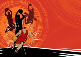 Basketball Athlet Silhouette Design Illustration Kunst vektor