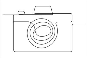 kontinuierlich Single Linie Zeichnung Linie Kunst von retro Foto Kamera Symbol Illustration vektor