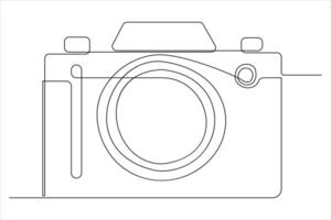 kontinuierlich Single Linie Zeichnung Linie Kunst von retro Foto Kamera Symbol Illustration vektor