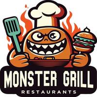 monster grill restauranger vektor