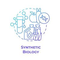 Synthetik Biologie Blau Gradient Konzept Symbol. genetisch Maschinenbau. Essen Wissenschaft. organisch Chemie. runden gestalten Linie Illustration. abstrakt Idee. Grafik Design. einfach zu verwenden im Präsentation vektor