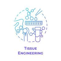 Gewebe Ingenieurwesen Blau Gradient Konzept Symbol. Organ Regeneration. Gesundheit Technologie. Biotechnologie. runden gestalten Linie Illustration. abstrakt Idee. Grafik Design. einfach zu verwenden im Präsentation vektor