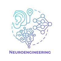 Neuroengineering Blau Gradient Konzept Symbol. biomedizinisch Maschinenbau. neural System Forschung. runden gestalten Linie Illustration. abstrakt Idee. Grafik Design. einfach zu verwenden im Präsentation vektor