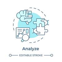 Sigma analysieren Sanft Blau Konzept Symbol. analytisch Werkzeug, Performance Metriken. Qualität Kontrolle. runden gestalten Linie Illustration. abstrakt Idee. Grafik Design. einfach zu verwenden im Infografik, Artikel vektor