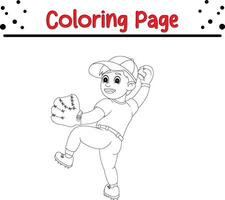 süß Junge spielen Färbung Buchseite. Färbung Buch zum Kinder. vektor