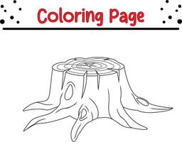 Baum Stumpf Färbung Buch Seite zum Kinder vektor