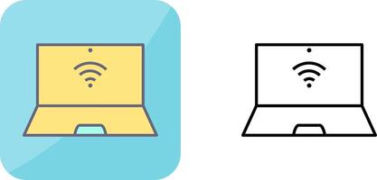 unik ansluten bärbar dator ikon design vektor