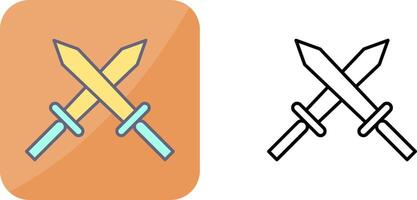 einzigartig zwei Schwerter Symbol Design vektor