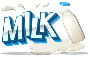 Mjölklogotyp på vit vektor