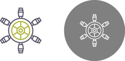 Schiff Rad Symbol Design vektor