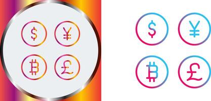 valuta symboler ikon design vektor