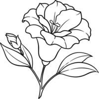 lisianthus Blume Gliederung Illustration Färbung Buch Seite Design, lisianthus Blume schwarz und Weiß Linie Kunst Zeichnung Färbung Buch Seiten zum Kinder und Erwachsene vektor
