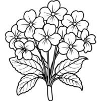 jordviva blomma översikt illustration färg bok sida design vektor