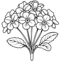 jordviva blomma översikt illustration färg bok sida design vektor