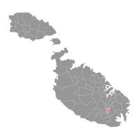 gudja distrikt Karta, administrativ division av malta. illustration. vektor
