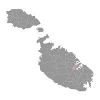 hamrun distrikt Karta, administrativ division av malta. illustration. vektor