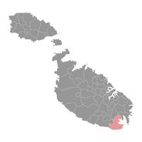 birzebbuga distrikt Karta, administrativ division av malta. illustration. vektor