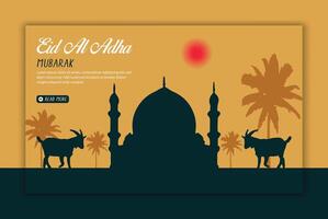 eid al adha Mubarak islamisch Festival Sozial Medien Banner Post Vorlage vektor