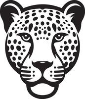 leopard ansikte silhuett illustration på vit bakgrund. vektor