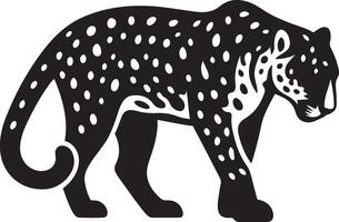 Leopard minimalistisch Silhouette Illustration auf Weiß Hintergrund. vektor